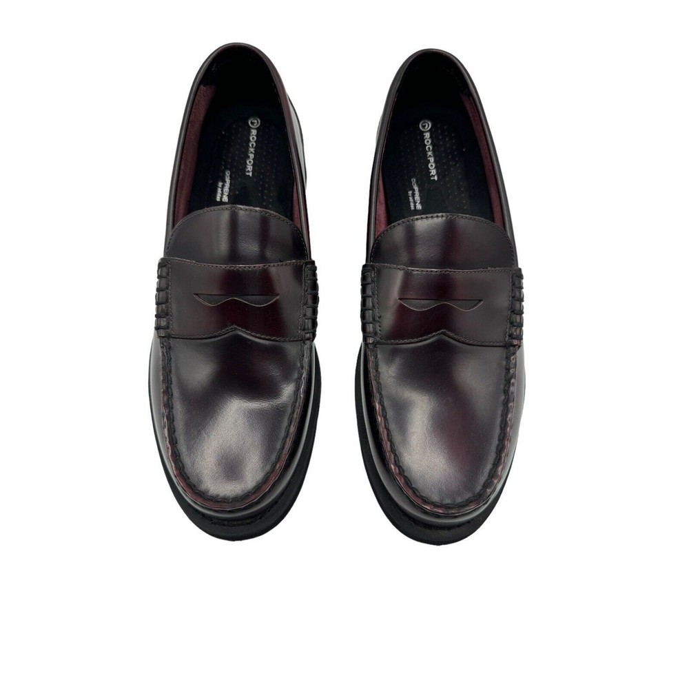 Rockport Mens Shakespeare Circle Penny Loafers Size 10.5 Burgundy Leather K53881